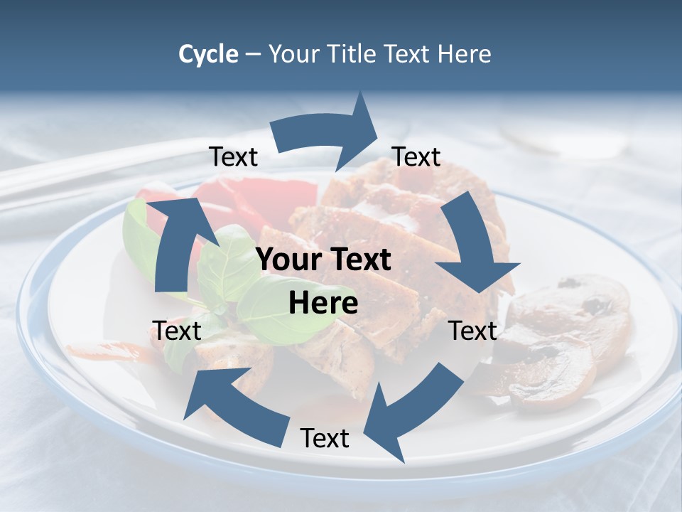 A White Plate Topped With Meat And Vegetables PowerPoint Template