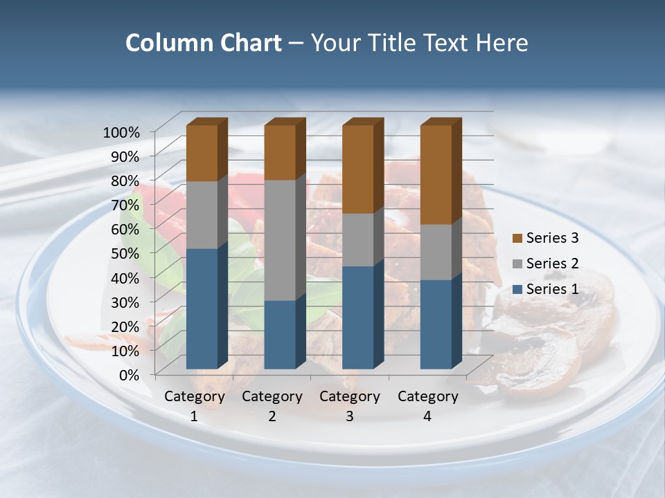 A White Plate Topped With Meat And Vegetables PowerPoint Template