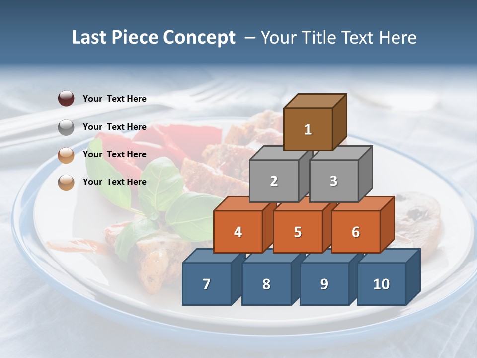 A White Plate Topped With Meat And Vegetables PowerPoint Template