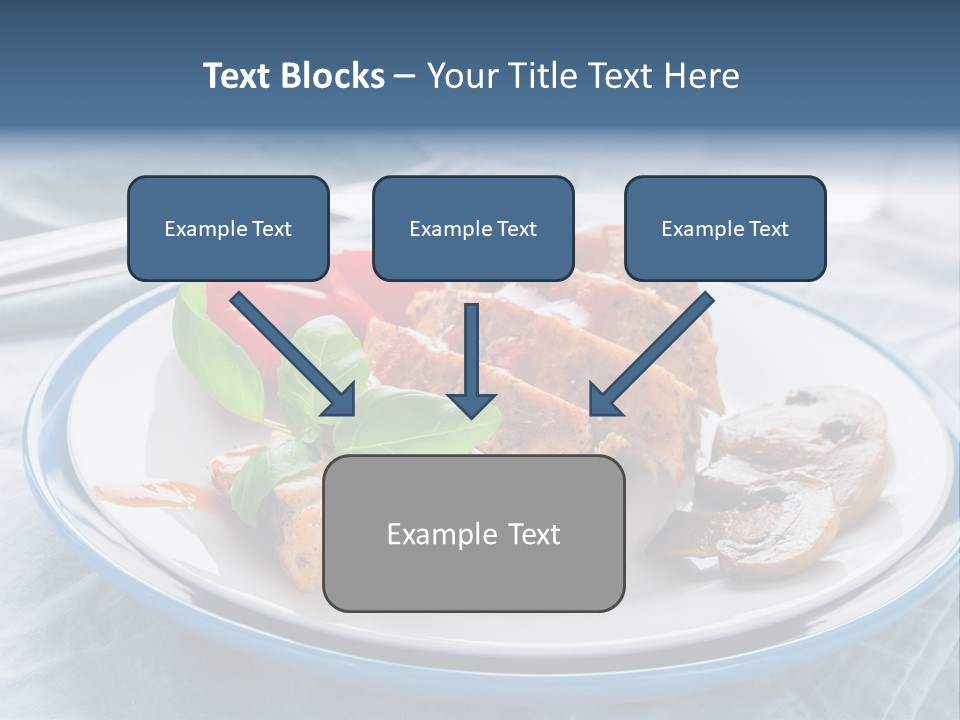 A White Plate Topped With Meat And Vegetables PowerPoint Template