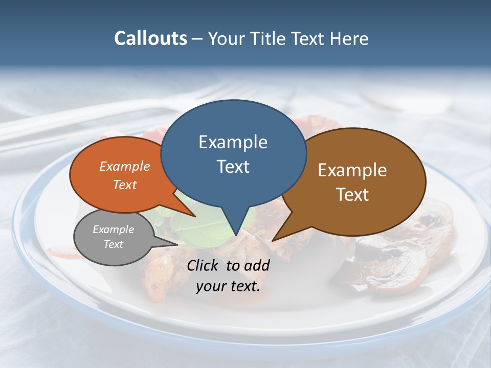 A White Plate Topped With Meat And Vegetables PowerPoint Template