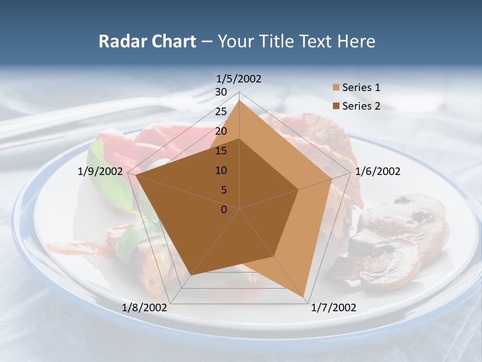 A White Plate Topped With Meat And Vegetables PowerPoint Template