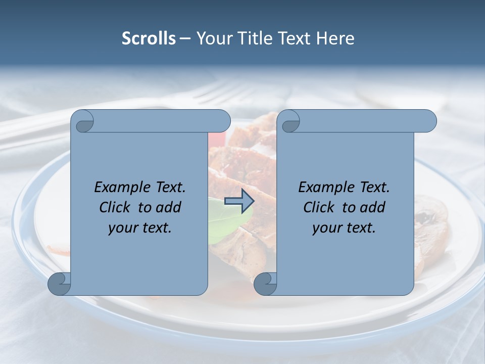 A White Plate Topped With Meat And Vegetables PowerPoint Template