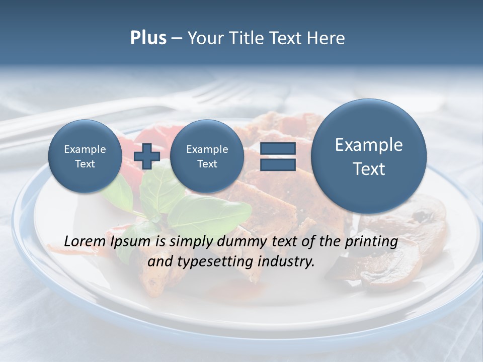 A White Plate Topped With Meat And Vegetables PowerPoint Template