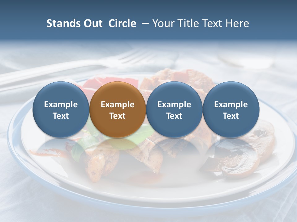 A White Plate Topped With Meat And Vegetables PowerPoint Template