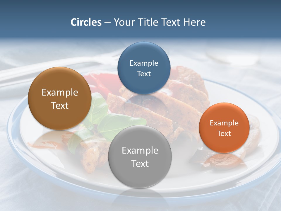 A White Plate Topped With Meat And Vegetables PowerPoint Template