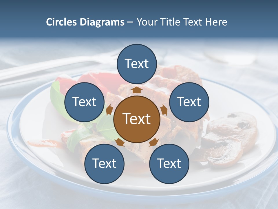 A White Plate Topped With Meat And Vegetables PowerPoint Template