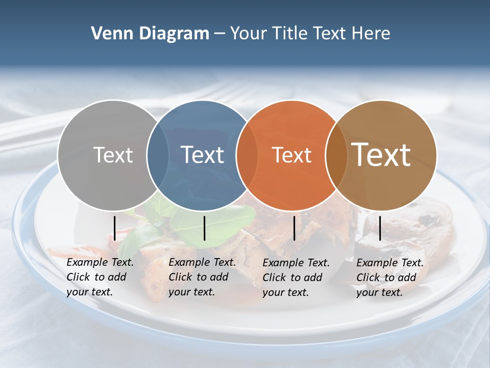 A White Plate Topped With Meat And Vegetables PowerPoint Template