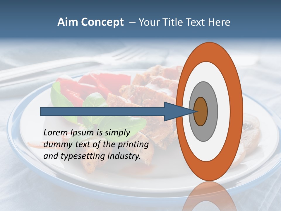 A White Plate Topped With Meat And Vegetables PowerPoint Template