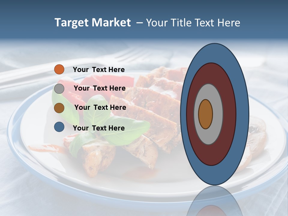 A White Plate Topped With Meat And Vegetables PowerPoint Template