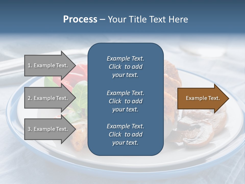 A White Plate Topped With Meat And Vegetables PowerPoint Template