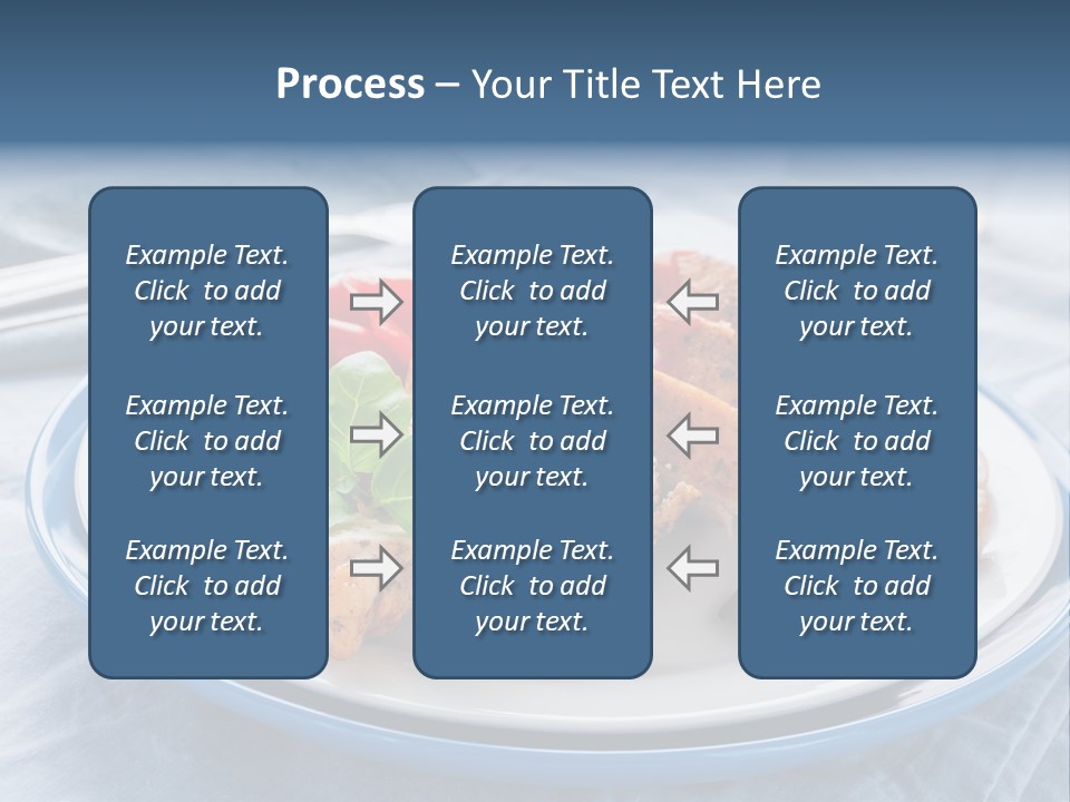 A White Plate Topped With Meat And Vegetables PowerPoint Template