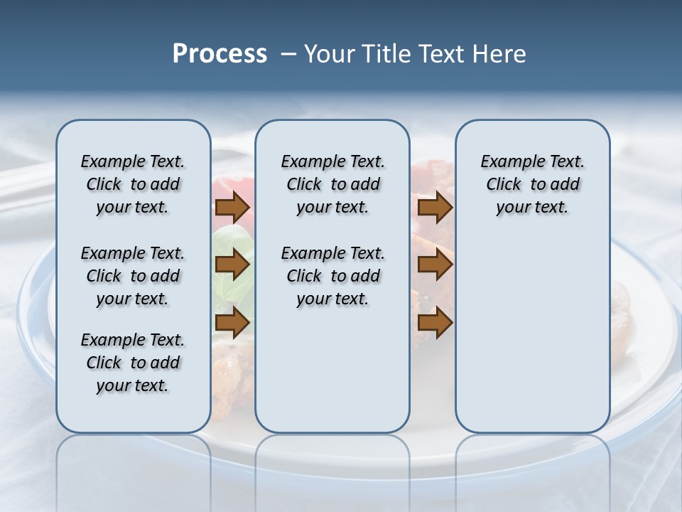 A White Plate Topped With Meat And Vegetables PowerPoint Template