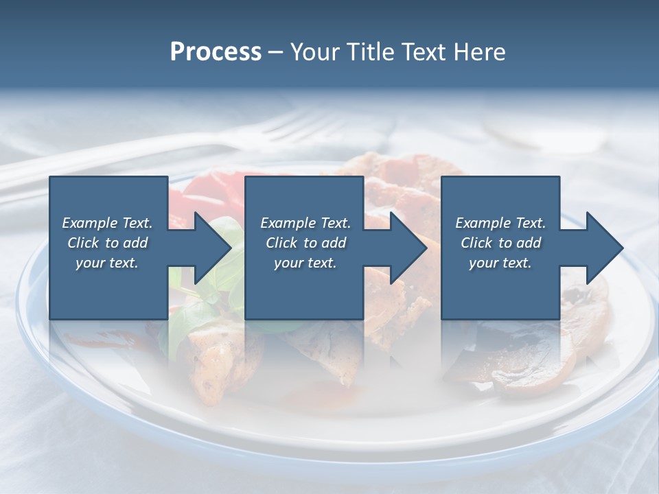A White Plate Topped With Meat And Vegetables PowerPoint Template