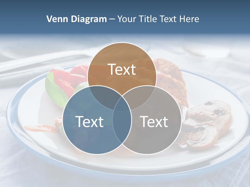 A White Plate Topped With Meat And Vegetables PowerPoint Template