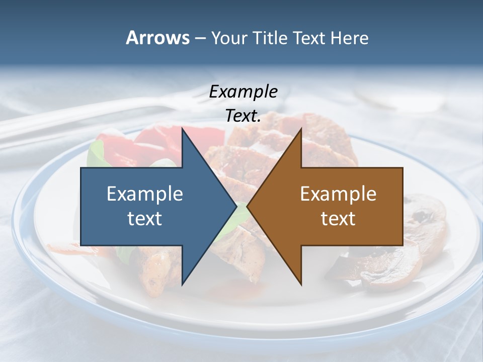 A White Plate Topped With Meat And Vegetables PowerPoint Template