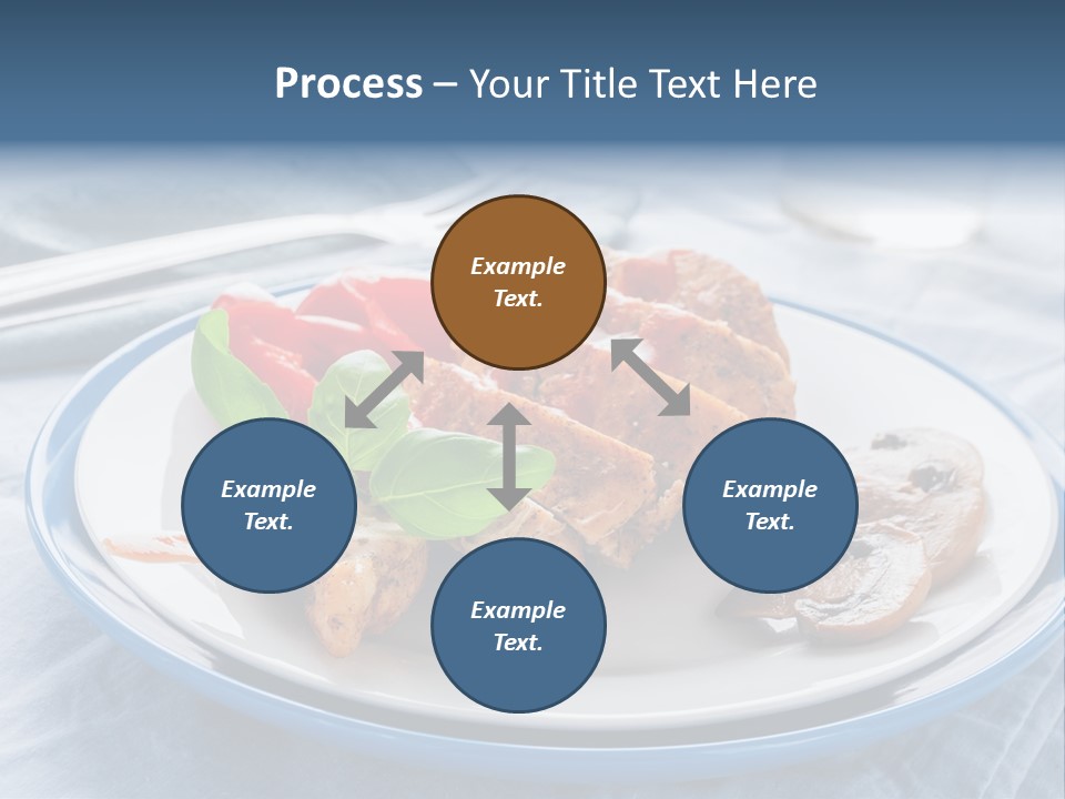A White Plate Topped With Meat And Vegetables PowerPoint Template