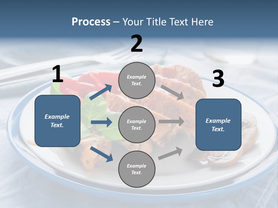 A White Plate Topped With Meat And Vegetables PowerPoint Template