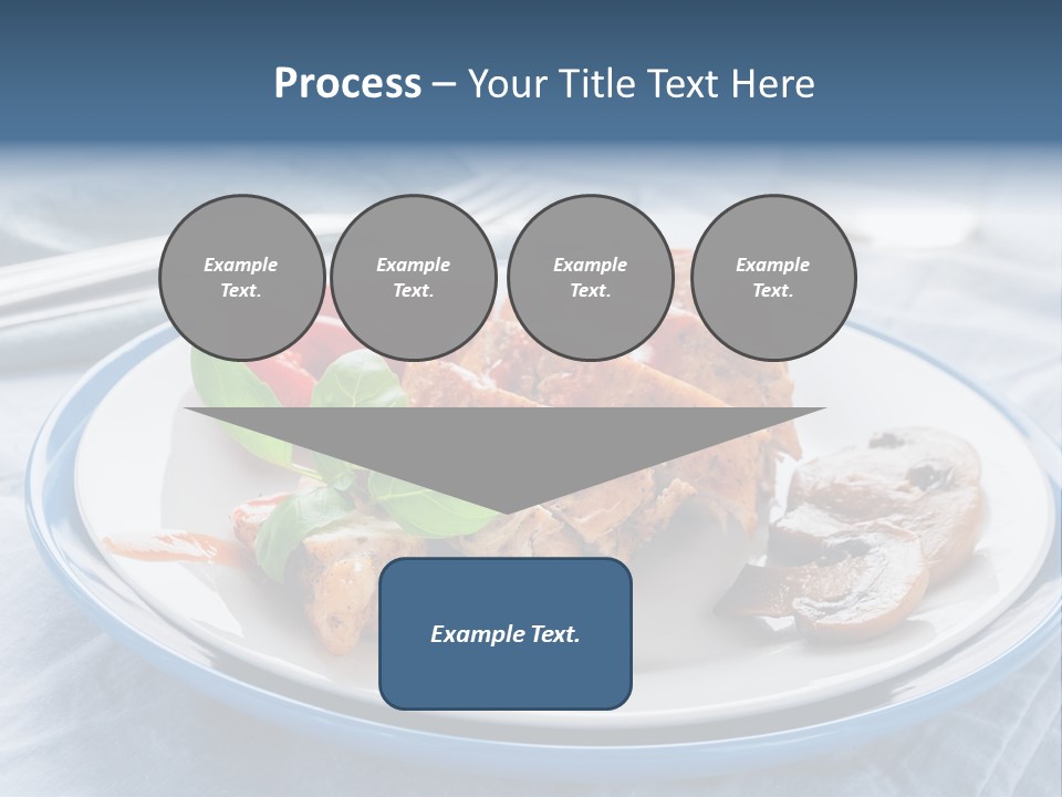 A White Plate Topped With Meat And Vegetables PowerPoint Template