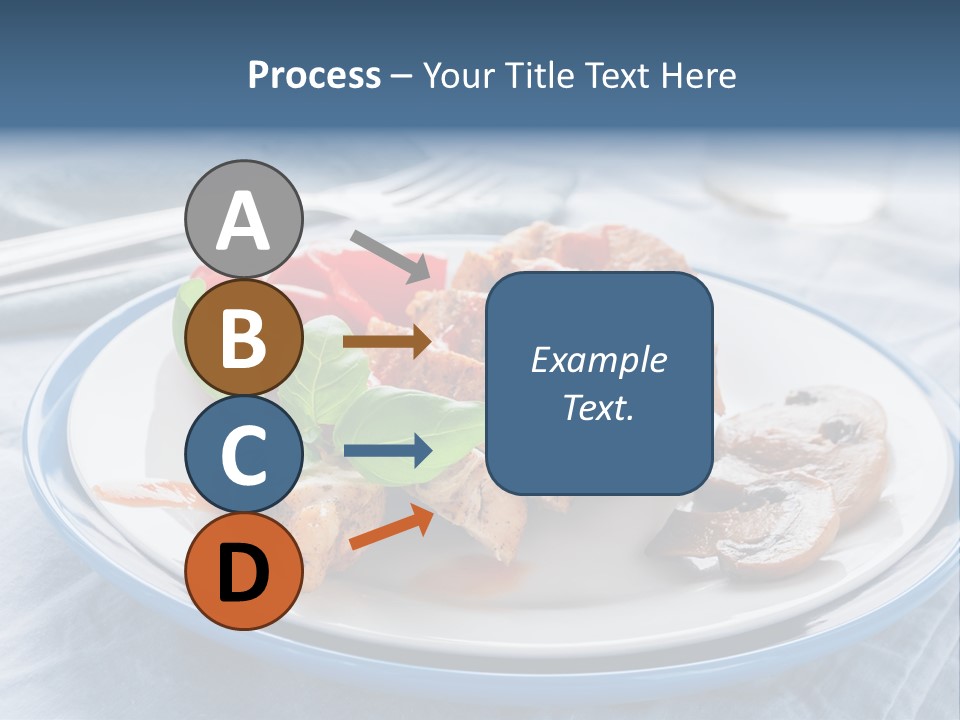 A White Plate Topped With Meat And Vegetables PowerPoint Template