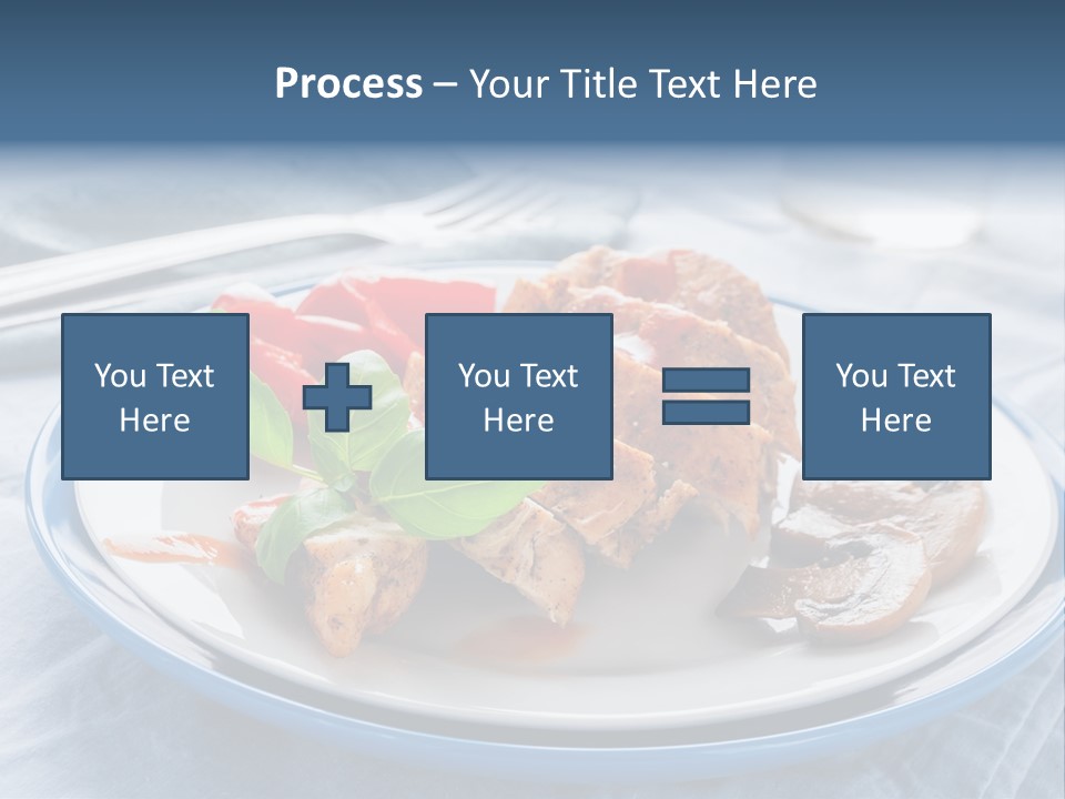 A White Plate Topped With Meat And Vegetables PowerPoint Template