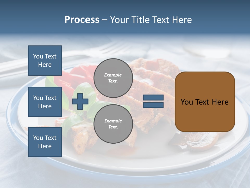 A White Plate Topped With Meat And Vegetables PowerPoint Template
