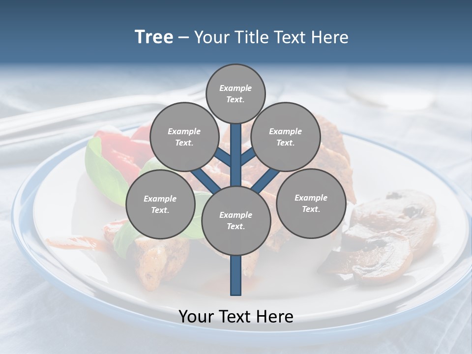 A White Plate Topped With Meat And Vegetables PowerPoint Template