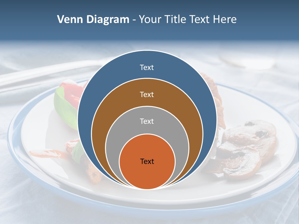 A White Plate Topped With Meat And Vegetables PowerPoint Template