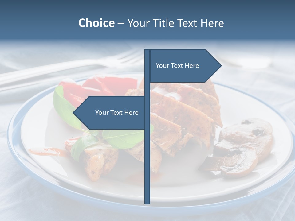 A White Plate Topped With Meat And Vegetables PowerPoint Template