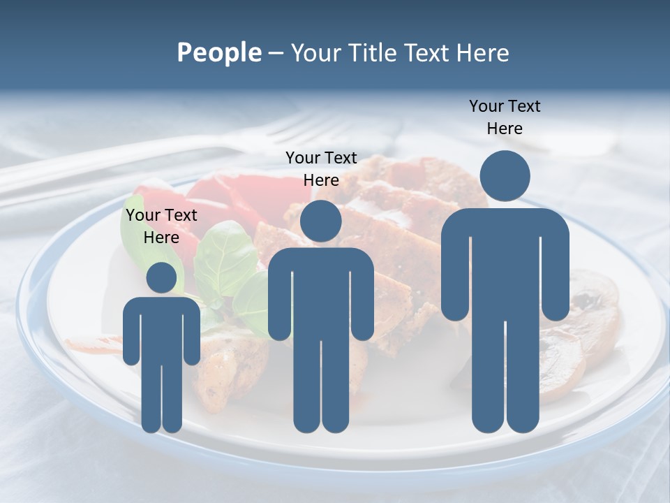 A White Plate Topped With Meat And Vegetables PowerPoint Template
