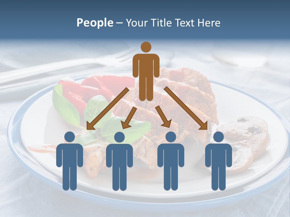 A White Plate Topped With Meat And Vegetables PowerPoint Template