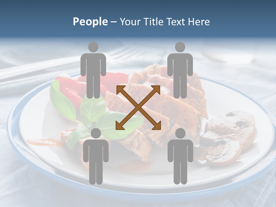 A White Plate Topped With Meat And Vegetables PowerPoint Template