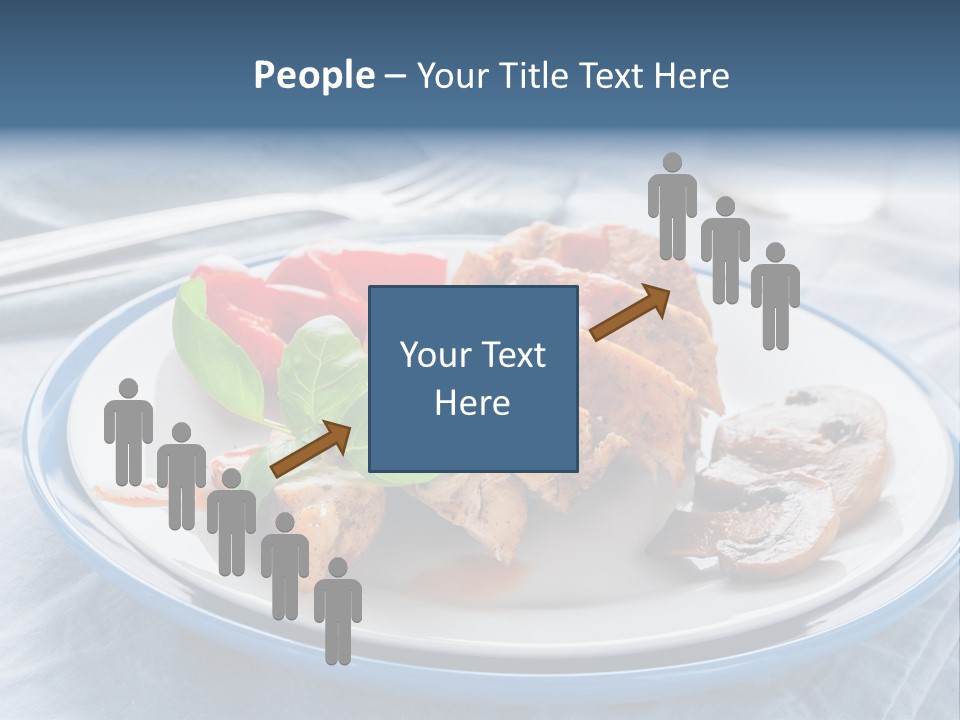 A White Plate Topped With Meat And Vegetables PowerPoint Template