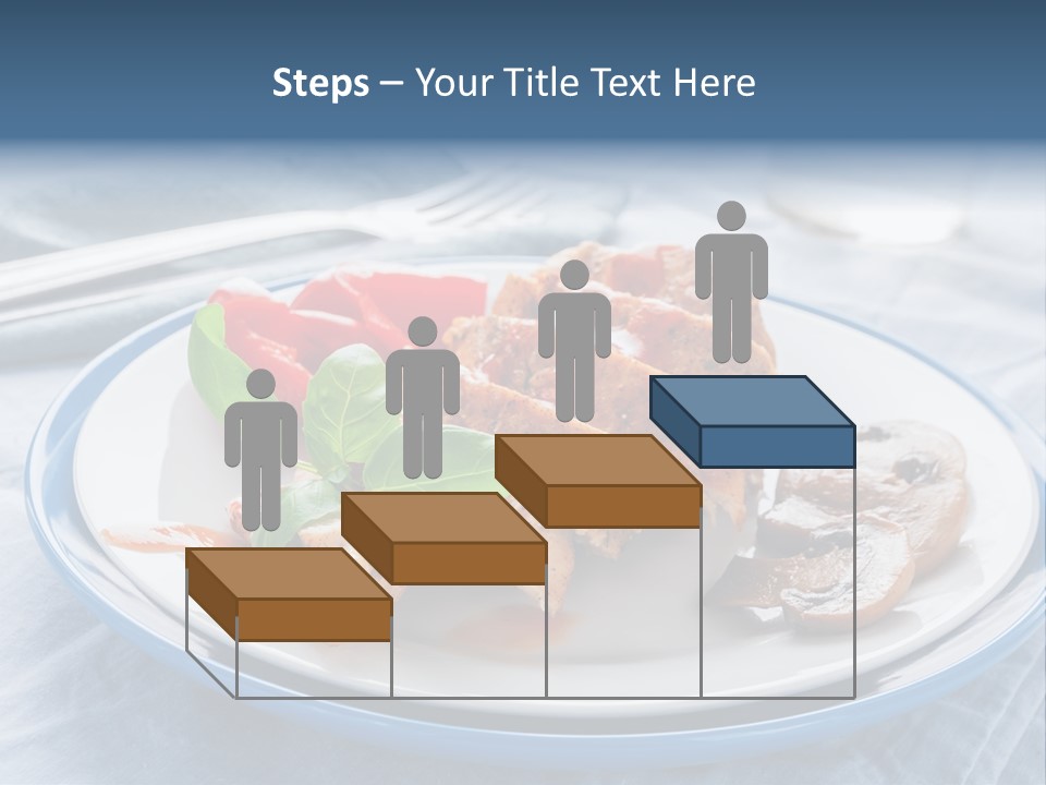 A White Plate Topped With Meat And Vegetables PowerPoint Template