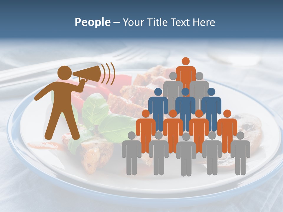 A White Plate Topped With Meat And Vegetables PowerPoint Template