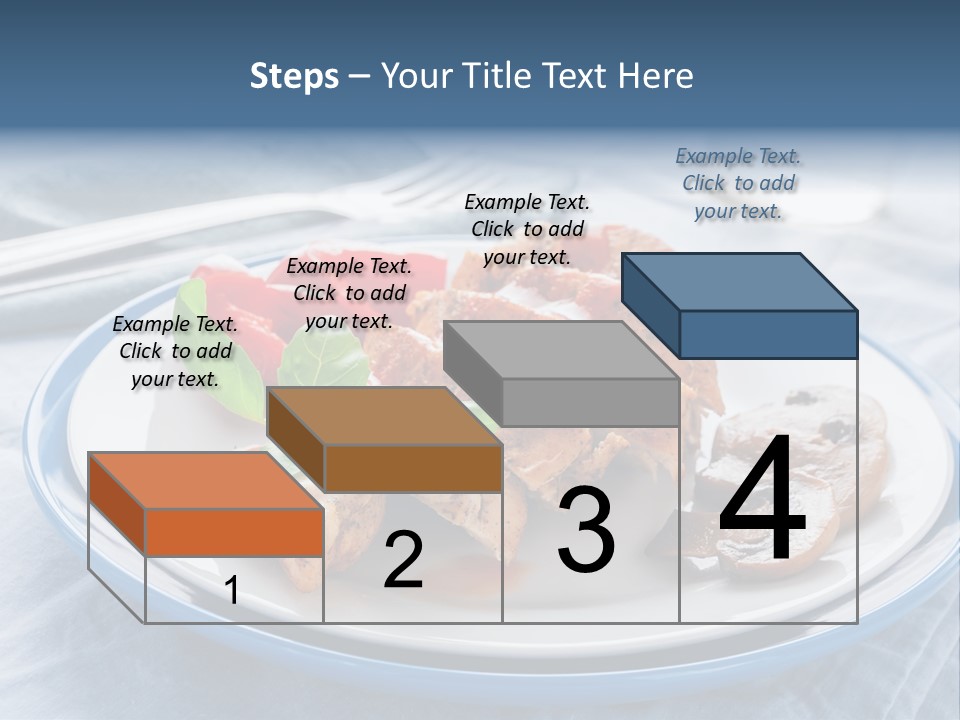 A White Plate Topped With Meat And Vegetables PowerPoint Template