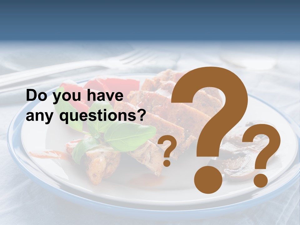 A White Plate Topped With Meat And Vegetables PowerPoint Template