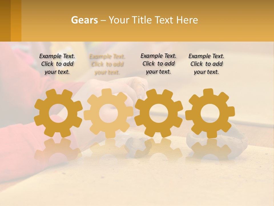 A Child Is Playing With A Cookie On A Table PowerPoint Template