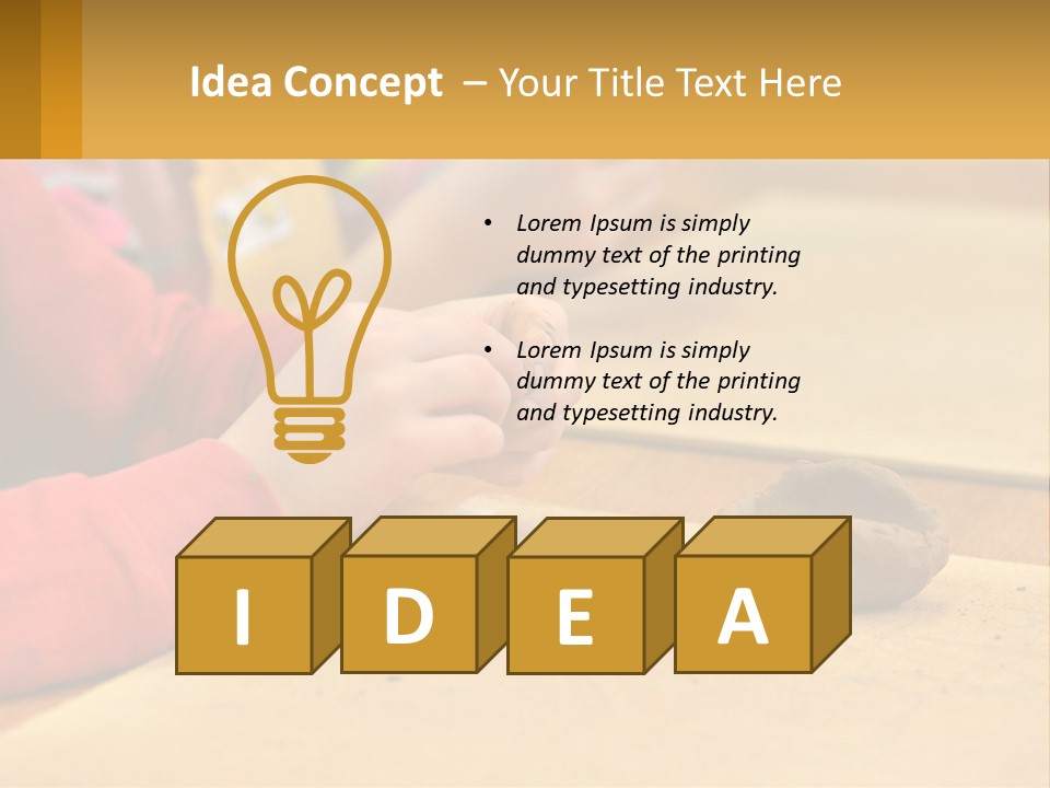 A Child Is Playing With A Cookie On A Table PowerPoint Template