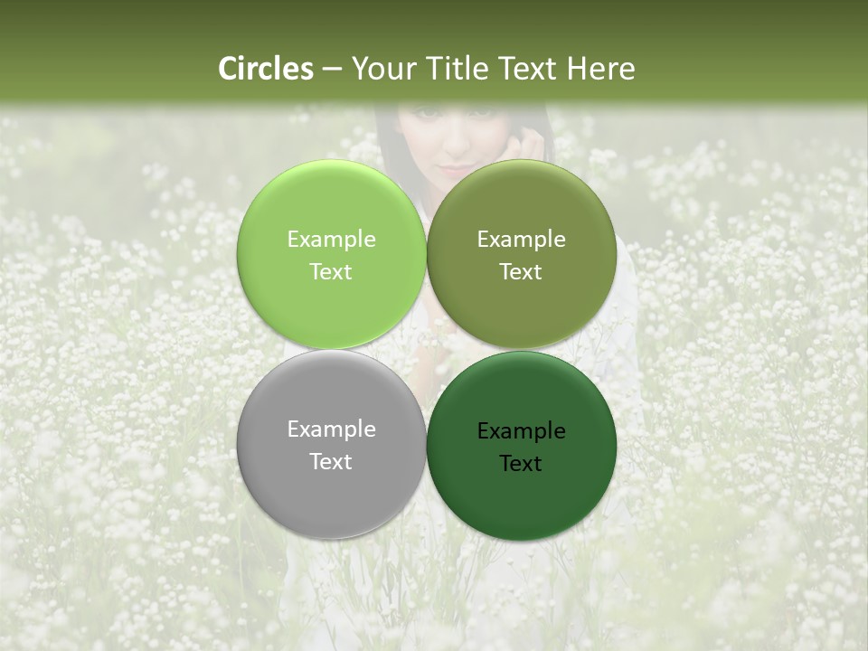 A Woman Standing In A Field Of White Flowers PowerPoint Template