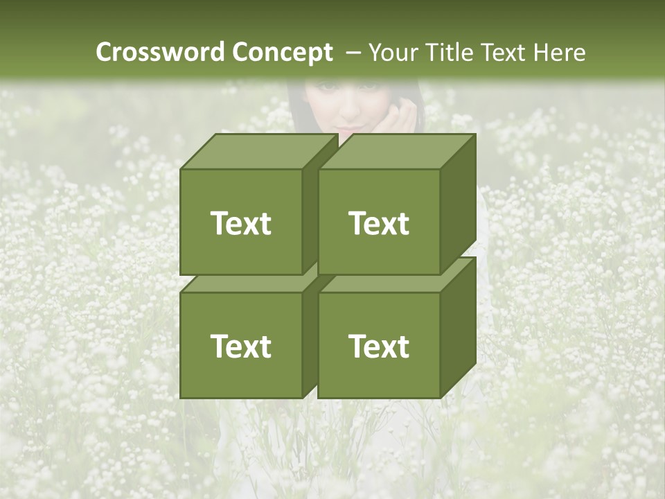 A Woman Standing In A Field Of White Flowers PowerPoint Template