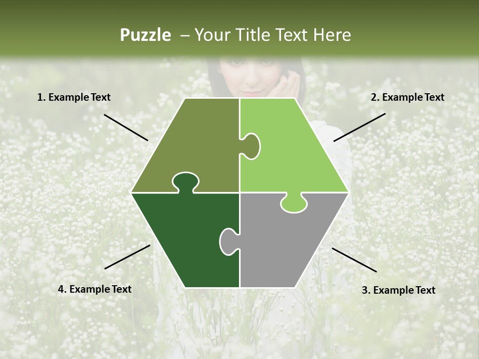 A Woman Standing In A Field Of White Flowers PowerPoint Template