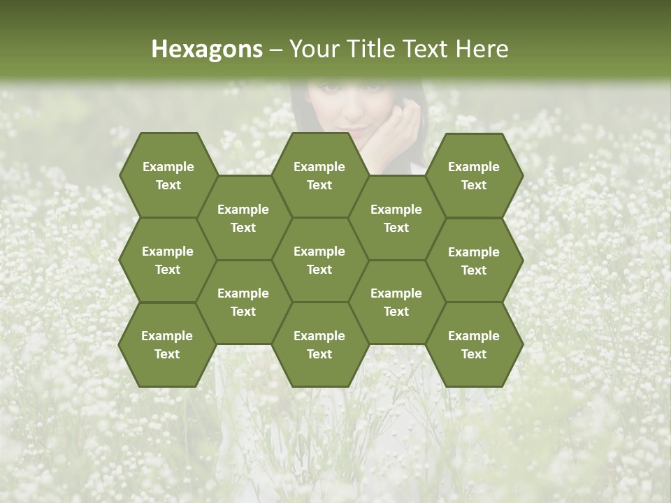 A Woman Standing In A Field Of White Flowers PowerPoint Template