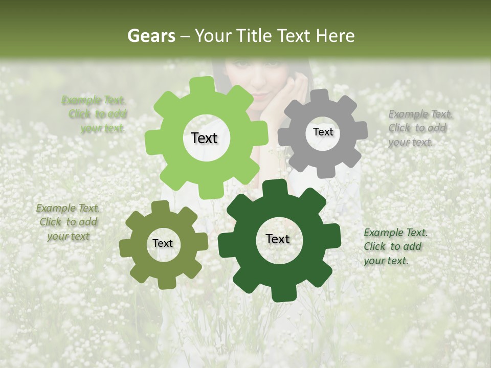 A Woman Standing In A Field Of White Flowers PowerPoint Template