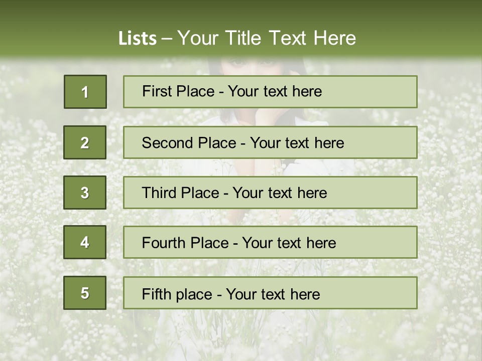 A Woman Standing In A Field Of White Flowers PowerPoint Template