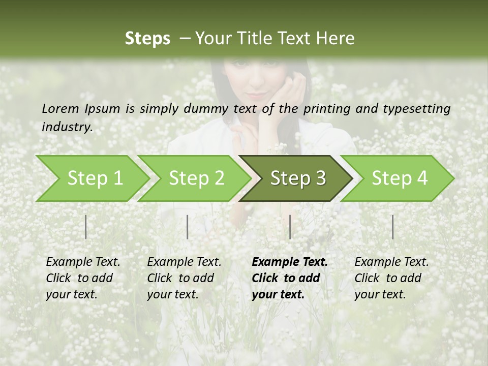 A Woman Standing In A Field Of White Flowers PowerPoint Template