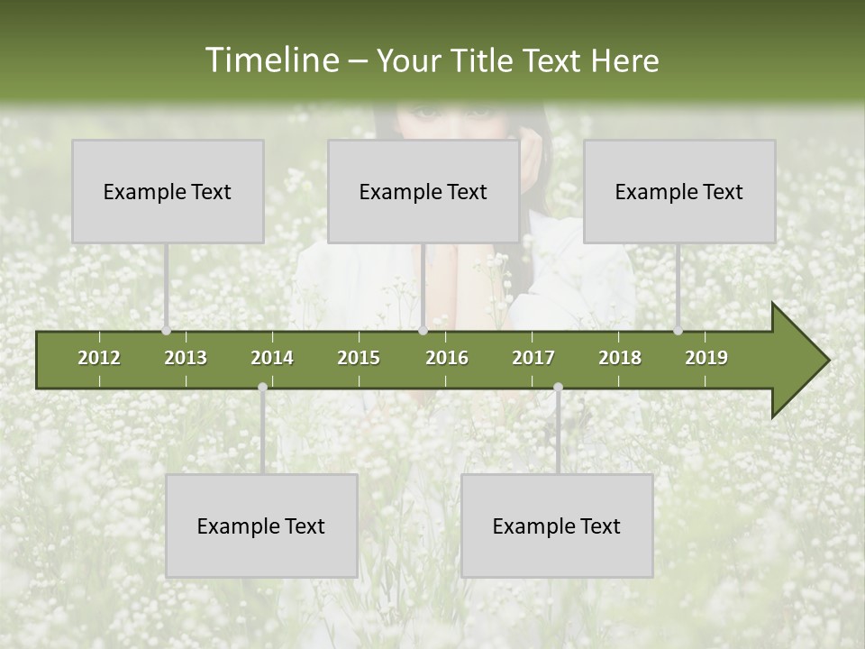 A Woman Standing In A Field Of White Flowers PowerPoint Template