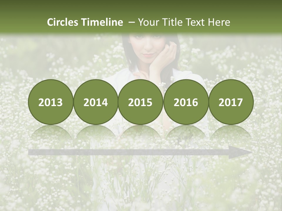 A Woman Standing In A Field Of White Flowers PowerPoint Template