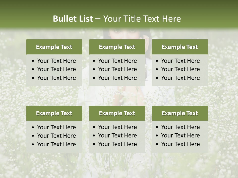 A Woman Standing In A Field Of White Flowers PowerPoint Template