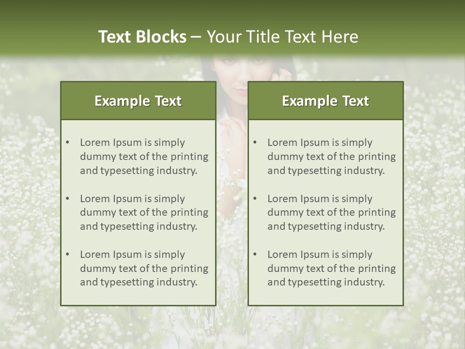 A Woman Standing In A Field Of White Flowers PowerPoint Template